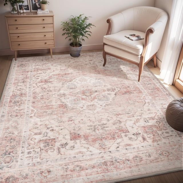 -Runner Rug X Rugs for Living Room- Machine Washable Rug-Soft Living Room Rug-Vintage Non Slip Carpet-Rugs for Bedrooms Dining Office