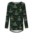 thumbnail image 4 of UPPADA Christmas Crew Neck Sweatshirt for Women Casual Clothing Tree Print Graphic Long Sleeve Dress Shirt Xmas Pullover Tops x mas gift for women Multicolor,XXL, 4 of 5