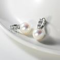 thumbnail image 5 of 925 Sterling Silver Pearl Drop Earrings for Women Lightweight Cubic Zirconia Dangle Hoop Earrings Trendy Elegant Jewelry for Gifts, 5 of 6