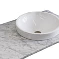 thumbnail image 4 of Bellaterra Home 430003-37R-WMRD 37 in. Carrara Marble Countertop & Single Round Right Sink, White, 4 of 4
