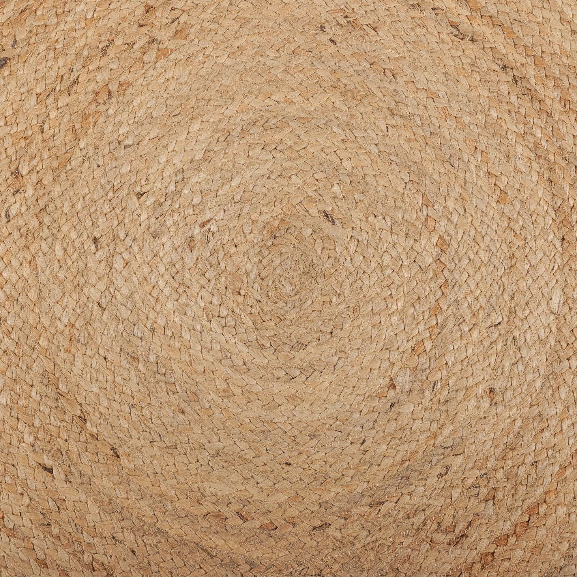 · REDEARTH · Round Area Rug - Hand Woven Braided 100% Natural Jute - Artisan Made Reversible Boho Jute Rugs for Bedroom - Kitchen - Living Room - Farmhouse - Aesthetic Home Decor (8' Feet - Natural)