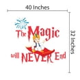 thumbnail image 3 of THE MAGIC - Removable Multicolored Aladdin Themed Cartoon Character Decoration Flying Magic Carpet Design Vinyl Kids Room Wall Decal - The Magic Will Never End Quotes Wall Décor Sticker 40" x 32", 3 of 3
