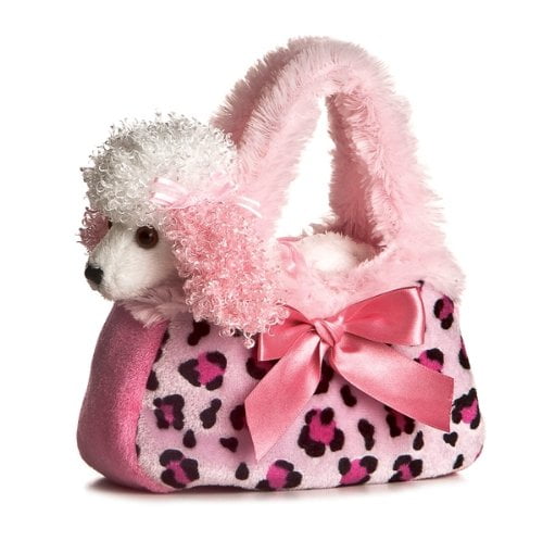 8... Pink Rainbow Carrier Purse Lace Trim and Bow White Poodle Fancy Pals Pet 