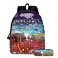 thumbnail image 4 of Mochila y estuche de Minecraft, mochila de gran capacidad para estudiantes con estampado de dibujos animados, útiles escolares., 4 of 5