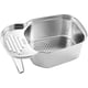 thumbnail image 1 of Cesta de colador de drenaje para fregadero de cocina, colador de fregadero multifunción en forma de silla de montar, recolector de alimentos de acero inoxidable para filtrar residuos de alimentos y lavar frutas o verduras (plata) Sincero Electrónica, 1 of 5