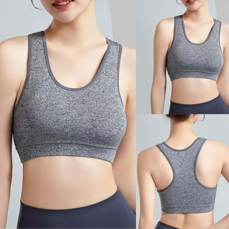 Viikei Daily Comfort Women s Bra with Full Coverage Women s Sports Underwear Yoga Wear Running Back Training Shock-proof Vest Breasted Bra Gray XL