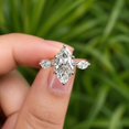 thumbnail image 4 of vylahjewellery Elegant Bridal Wedding Ring with Marquise Shaped Side Stones, Women's Marquise Cut Engagement Ring for Women, Three Stone Ring, 4 of 9