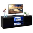 thumbnail image 1 of Costway High Gloss LED TV Stand Unit Cabinet Media Console Furniture w/ Shelves, 1 of 10