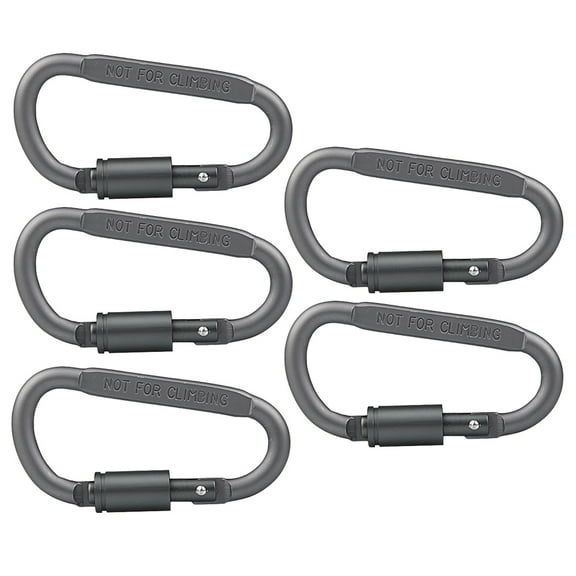 GOOHOCHY 5Pcs Locking Climb Carabiner Hooks for Climbing Gear 3.1x1.6in
