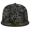 thumbnail image 2 of Men's New Era Black Atlanta Braves 59FIFTY Day Allover Fitted Hat, 2 of 6