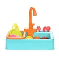 thumbnail image 1 of Sink Toy Sink Dishwashing Children's Simulation Electric Kitchen Toys - Green, 1 of 5