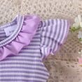 thumbnail image 5 of NOLDARES Baby Girls Birthday Party Dress Newborn Tulle Tutu Romper Bodysuit Outfit(Purple,6-12 Months), 5 of 5