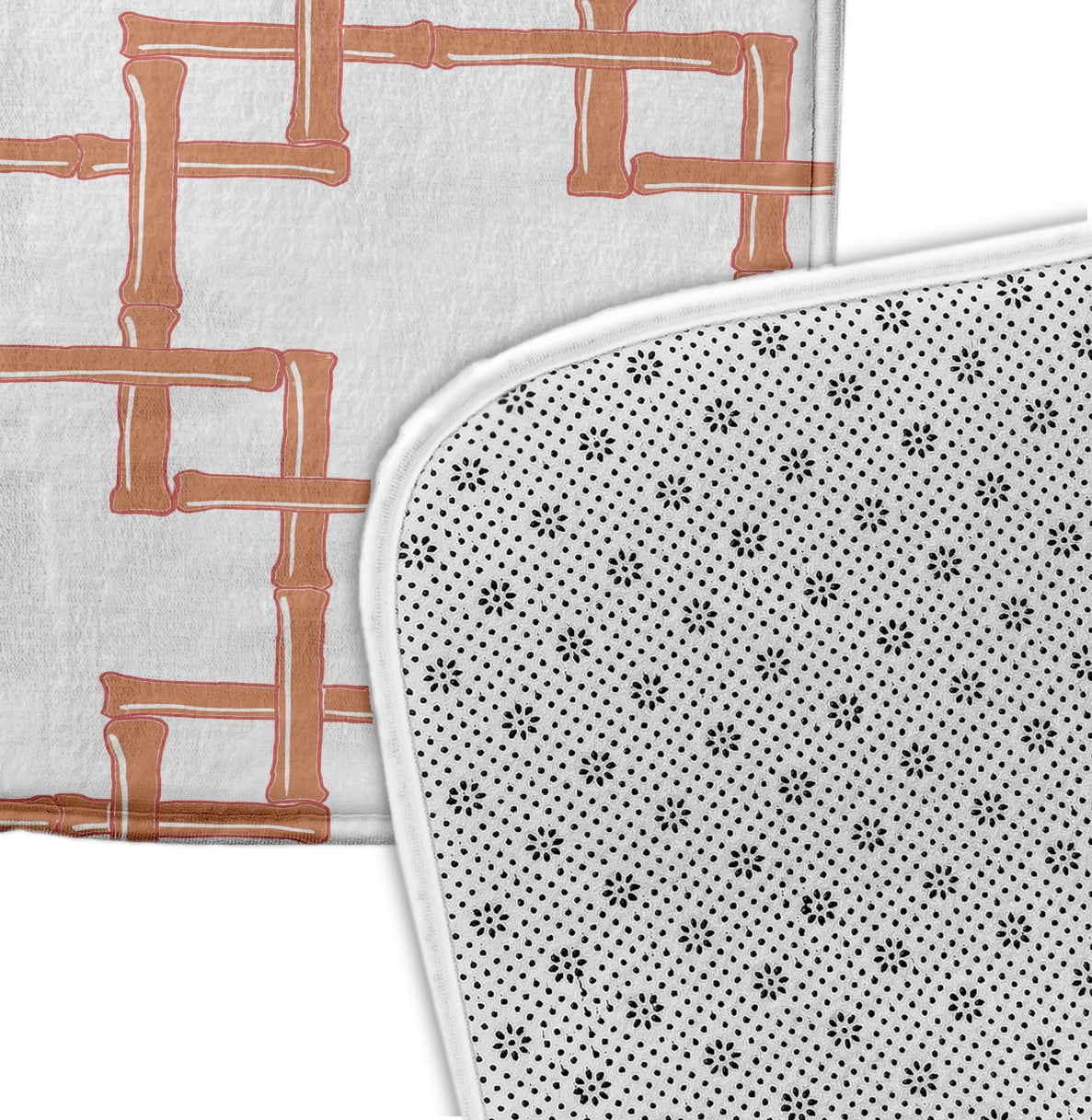 Simply Daisy 34" x 21" Plush Microfiber Orange Bamboo Bath Mat