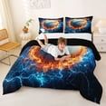 thumbnail image 3 of Erosebridal Baseball Sport Theme Full Size Comforter Sets,Boys Ball Game Bedding Sets For Ball Lovers, Reversible 3 Pieces, 3 of 7
