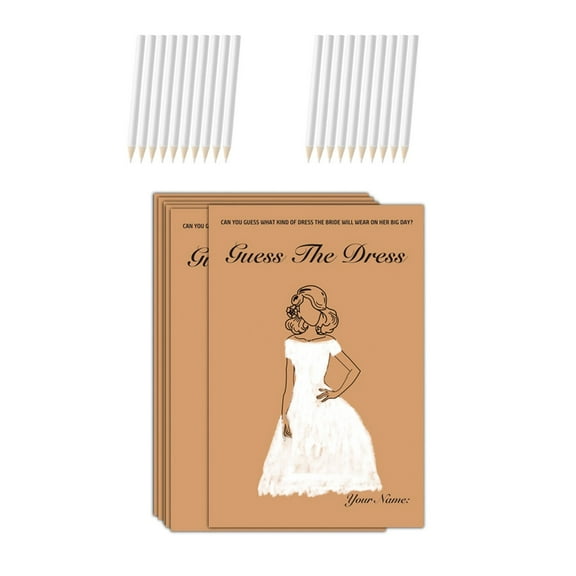 Yokua 1 Set Bridal Shower Games with Pencil Guesses The Dress Bridal Shower Games
