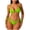 Green, variant on Women's Bikini Set Sexy Two Piece Swimsuit Twist Front Push Up Spaghetti Straps Bra and High Cut Thong Bathing Suit