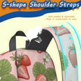 thumbnail image 5 of Strawberry and Leaf Pink Pattern 17" Waterproof Oxford School Backpacks for Teens, S-Shape Padded Straps, for School, Travel, Hiking, Camping, 5 of 5