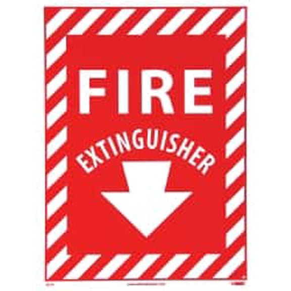 Fire Extinguisher, Pressure Sensitive Vinyl Fire Sign