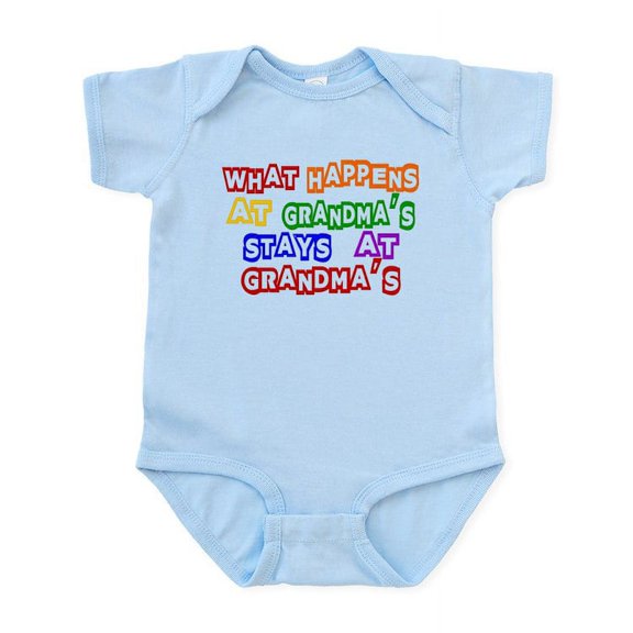 CafePress - What Happens At Grandma's Sta Infant Bodysuit - Baby Light Bodysuit, Size Newborn - 24 Months