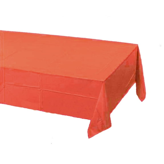 2 Plastic Rectangular Tablecloths 54"x 108" Table Cover - Coral