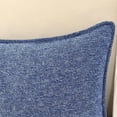 thumbnail image 2 of Pack of 2 Navy Blue 16x16 inches Textured Chenille Throw Pillow Covers, Solid Cushion Cases For Sofa, Accent Chair, Couch, Modern Pillow cases, 2 of 8
