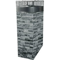 American Chimney Supplies SSGREY Aluminum Rectangle Single Chimney cap, Grey, 18in x 18in x 48in