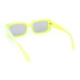 thumbnail image 4 of Womens Mod Rectangle Chic Fashion Minimal Thick Plastic Sunglasses Neon Green - Light Black, 4 of 4