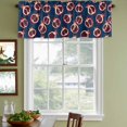 thumbnail image 3 of Red Blue Fruit Curtain Valances for Windows, Kitchen Valance Window Treatments Panel 2 Pack, Summer Fruits Geometric Art Rod Pocket Short Curtains for Bathroom Bedroom 42 x 12 Inch, 3 of 8
