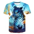 thumbnail image 1 of Verano moda 3D nueva camiseta de tigre niños divertido juego Casual camiseta niños niño niña ropa Cool dibujos animados camiseta Tops Tees Cute6M Gao Jinjia LED, 1 of 2