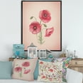thumbnail image 2 of Designart 'Poppy Retro Flowers' Vintage Framed Canvas Wall Art Print, 2 of 5