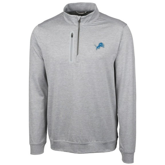 Men's Cutter & Buck Cream Detroit Lions Stealth Quarter-Zip Jacket