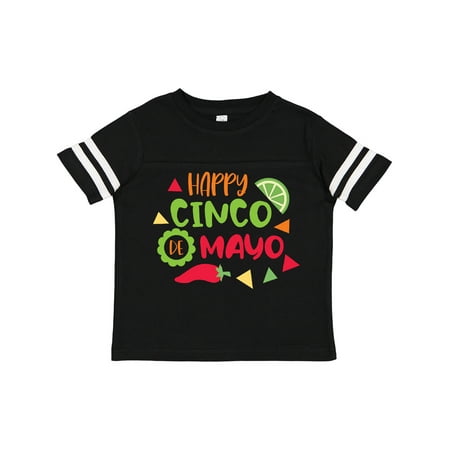 

Inktastic Happy Cinco De Mayo with Lime and Red Pepper Boys or Girls Toddler T-Shirt