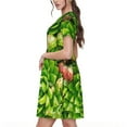 thumbnail image 2 of Naloa Cactus And Succulents Print Womens Summer A-Line Dress with Pockets,Short Sleeve Dresses,Flowy Beach Swing Dress for Vacation Travel, 2 of 6