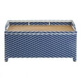 thumbnail image 6 of Furniture of America Azur Navy Poolside Outdoor Wicker Metal Storage Bench, 6 of 9