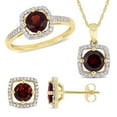 thumbnail image 2 of Everly Women's Garnet 10k Yellow Gold Earrings, 2 of 2