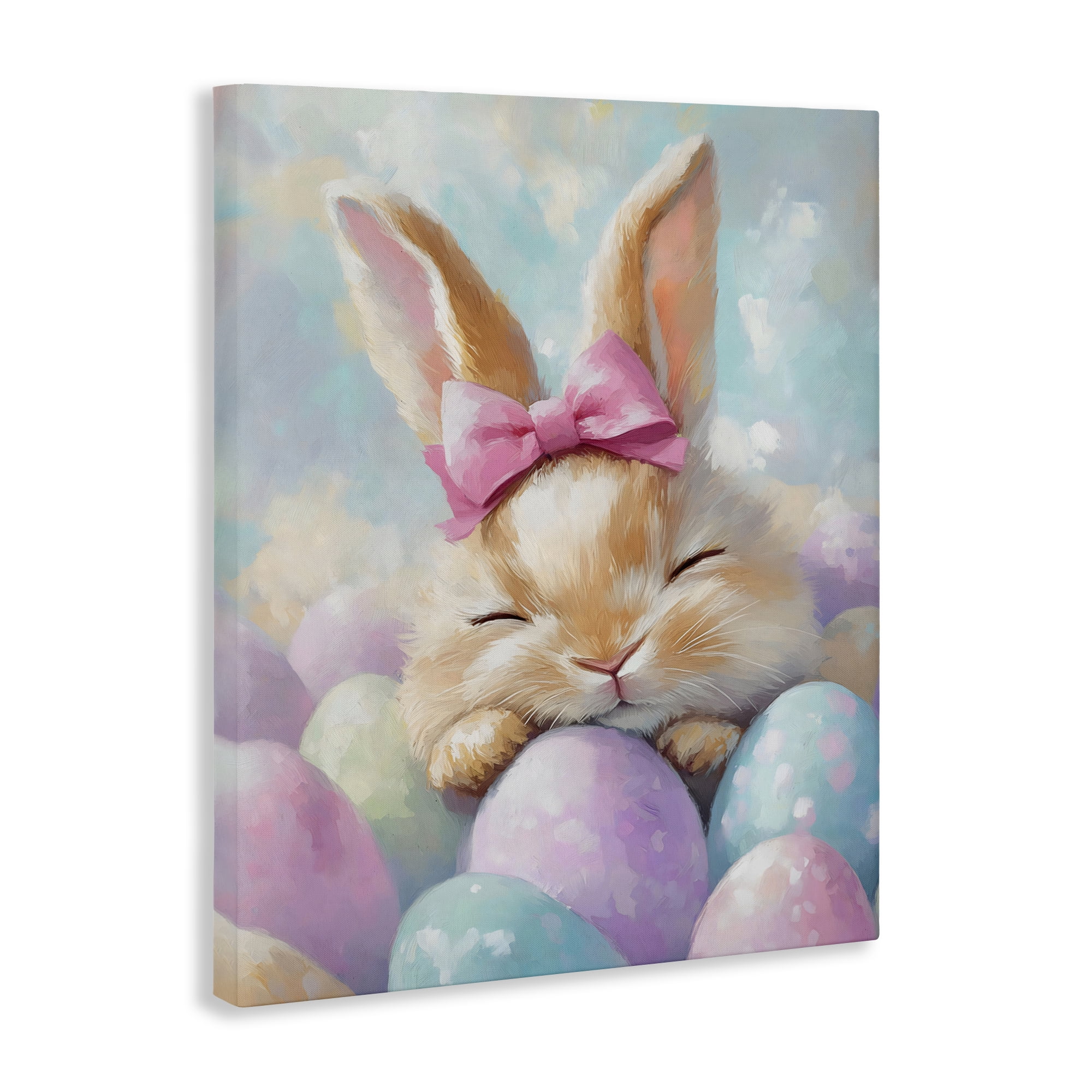 Stupell Industries Sleeping Easter Bunny with Eggs Canvas Wall Art, design by The Prints Vibe