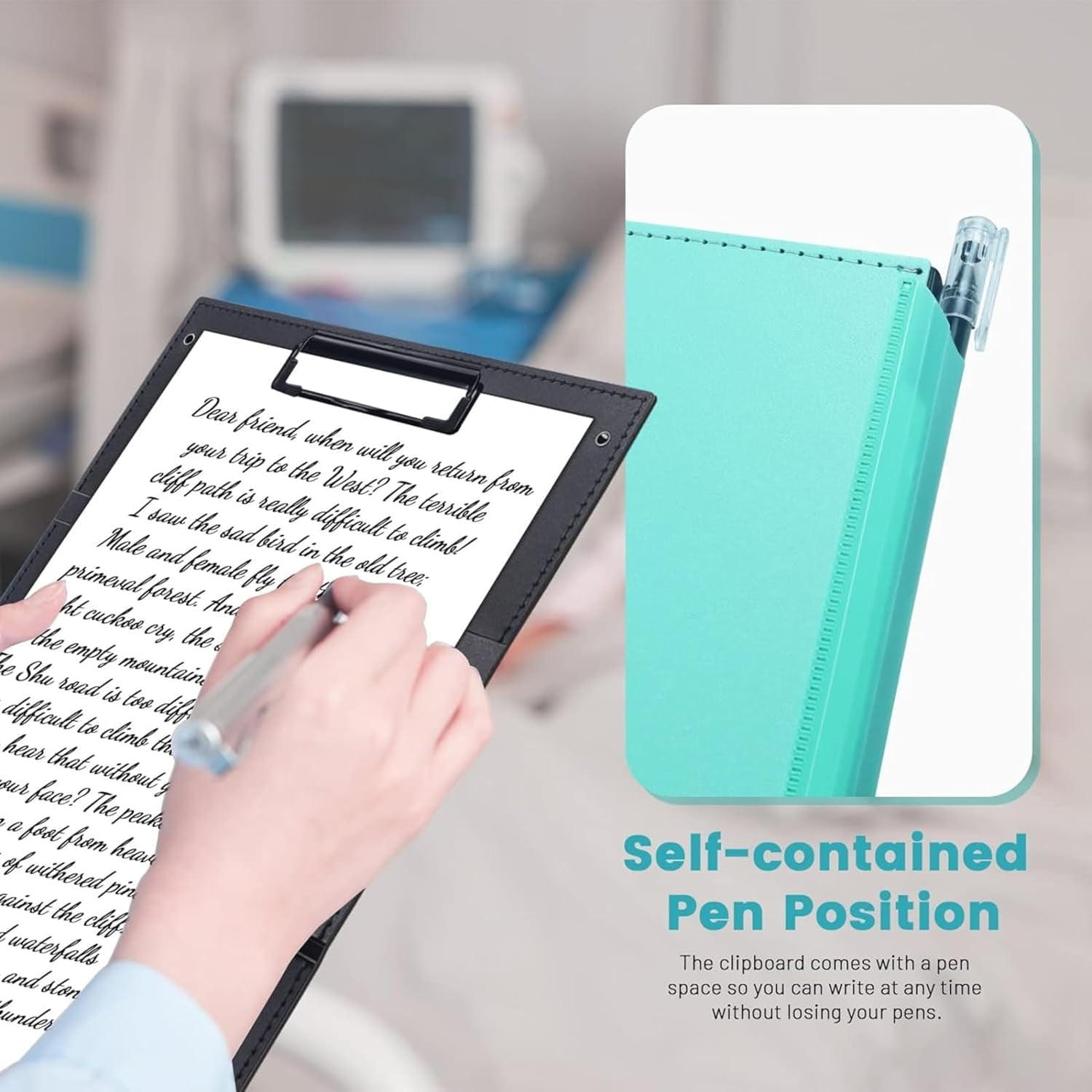 Nursing Clipboard, Foldable 3 Layers Nurse Clipboard with Quick Access Medical References and Nursing Cheat Sheet Notepad for Students, Nurses, Doctors and Medical Staff(Dadrk Blue)