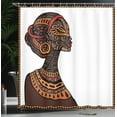 thumbnail image 4 of Ambesonne Afro Shower Curtain, Exotic Totem, 69"Wx84"L, Brown and Cinnamon, 4 of 5