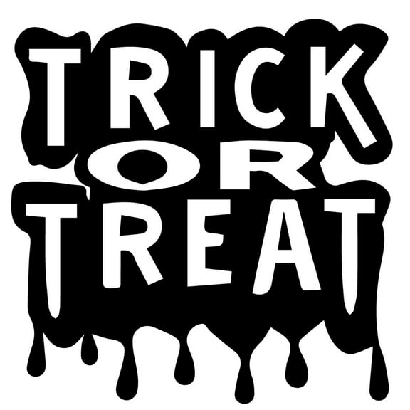 Trick or Treat Halloween Art Decal/Wall Decoration Vinyl Sticker - Black