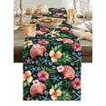 thumbnail image 5 of Summer Ocean Shells Flower Table Runner 13x36in Non-Slip Cotton Linen Table Runners, Marine Life on Black Dresser Scarves TableRunner for Dinner Kitchen Dining Wedding Party, 5 of 9