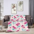 thumbnail image 5 of Cute Mermaids Pink -Fleece Blanket, Throw Size （60"X50"） Throw Blanket for Bed Couch Sofa, Lightweight Breathable Decorative Bed Blanket, Fuzzy Soft Flannel Blankets for All Seasons, 5 of 6