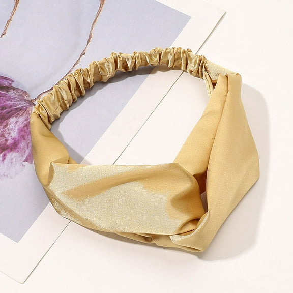 YooGuoGuo Solid Color Satin Silk Cross Knotted Hairbands Silky Luxury Brand Women Headband Makeup Bath Elastic Hair Bands Turban Headwrap