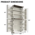 thumbnail image 3 of ChVans Farmhouse 71" Tall Kitchen Pantry with 12 Hanging Shelves, 4 Barn Doors Pantry Storage Cabinet with Load-Bearing Steel Pipe and Adjustable Shelves for Kitchen, Dining Room, Living Room, White, 3 of 9