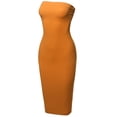 thumbnail image 3 of FashionOutfit Women's Sexy Scuba Crepe Tube Top Body-Con Midi Dress in Various Colors, 3 of 3