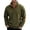 15#Army Green, variant on Men's Long Sleeve Sweatshirt Stand Collar Pullover Shirt Grid Texture Casual Fall Winter Vintage Style Contrast Elbow Patch Top Wine XL