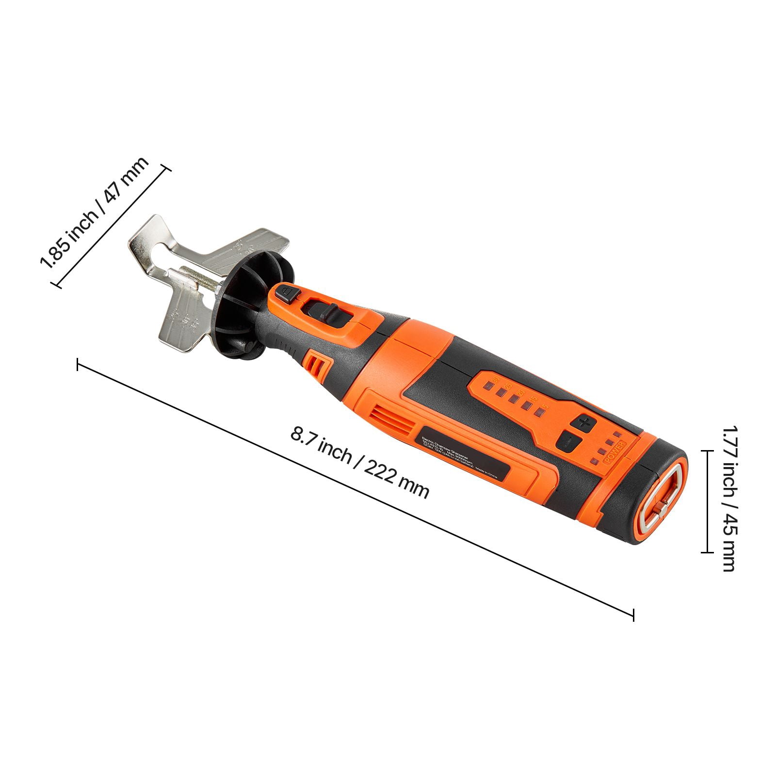 Cordless Chainsaw Sharpener 5 Adjustable Speeds 5000-30000 RPM, Multi-Angle Guide 25°/30°/35°, Portable Electric Chain Saw Blade Sharpener Tool