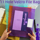 thumbnail image 1 of Carpeta de almacenamiento de facturas de plástico PP engrosado con 11 orificios, etiqueta de hojas sueltas, velcro, transparente, 1 of 5