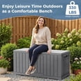 thumbnail image 3 of Gianna 60 Gallon Deck Box, Lockable Resin Outdoor Storage Box with Hundles, UV Resistant Waterproof Storage Bin for Patio Cushions Gardening Tools, Gray, 3 of 6