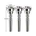thumbnail image 2 of Trumpet Mouthpiece, 7c 5c 3c Silver Plated Mouthpiece For Beginners, Professional Players-In Stock, 2 of 5
