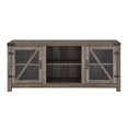 thumbnail image 2 of 58" Glass Barn Door Farmhouse TV Stand Console - Gray Wash, 2 of 18